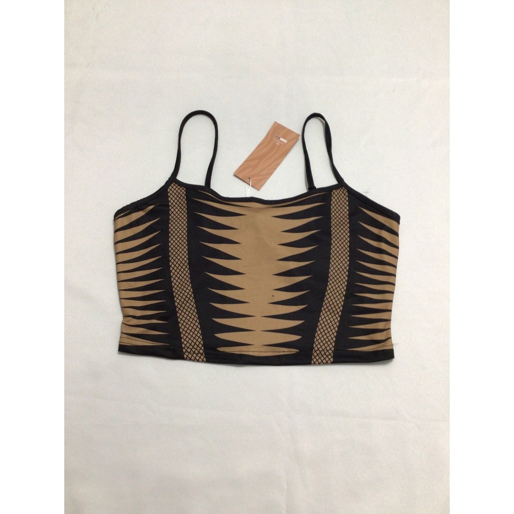 Y2K Black Nude Illusion Mesh Fishnet Crop Cami Top Cyber Goth Clubwear